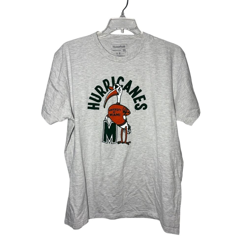 Homefield Men's Gray Miami Hurricanes Vintage Ibis Shirt XXL